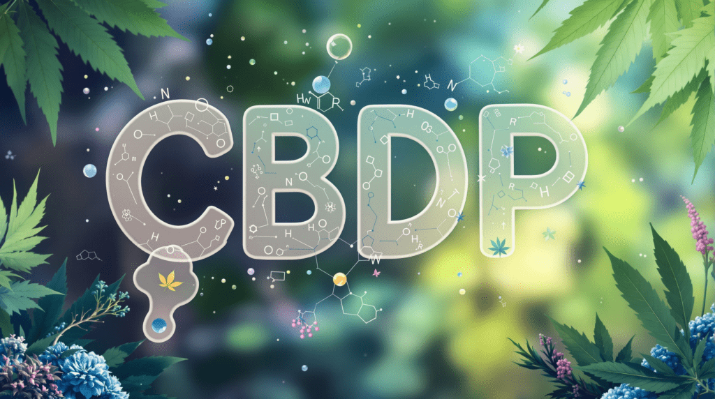 le mot cbd est entouré de plantes et de fleurs