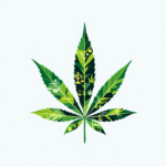 dessin d'une feuille de marijuana sur fond blanc