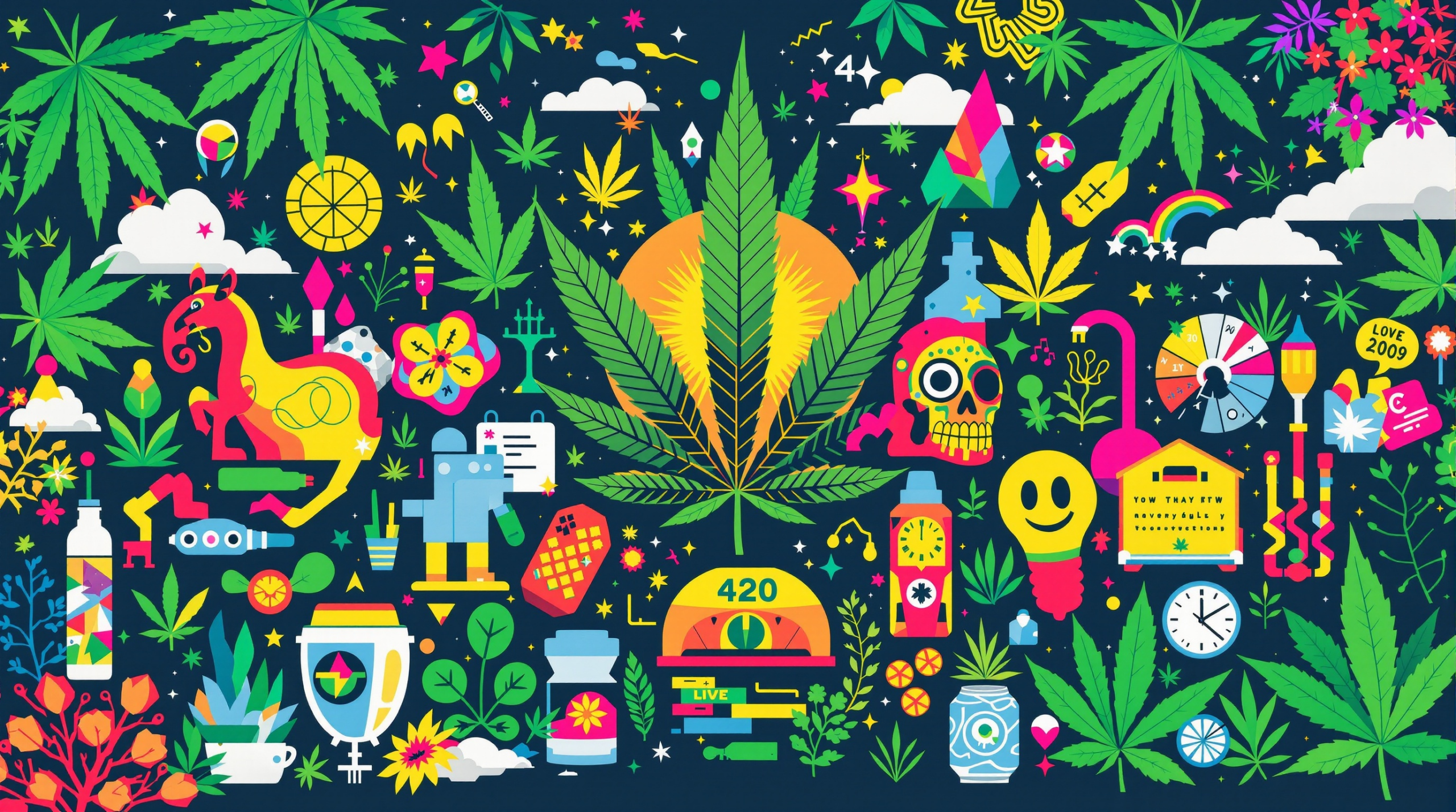 une affiche avec un tas de choses différentes dessus