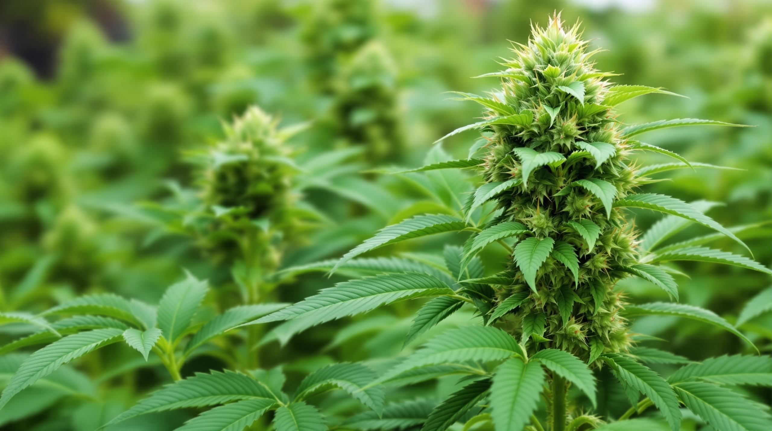 un grand groupe de plantes vertes dans un champ