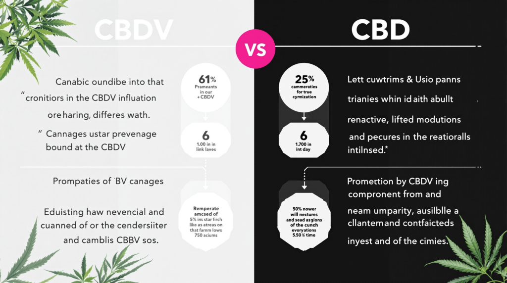 une feuille de cannabis et une plante de cbd avec les mots cbd v et cbd