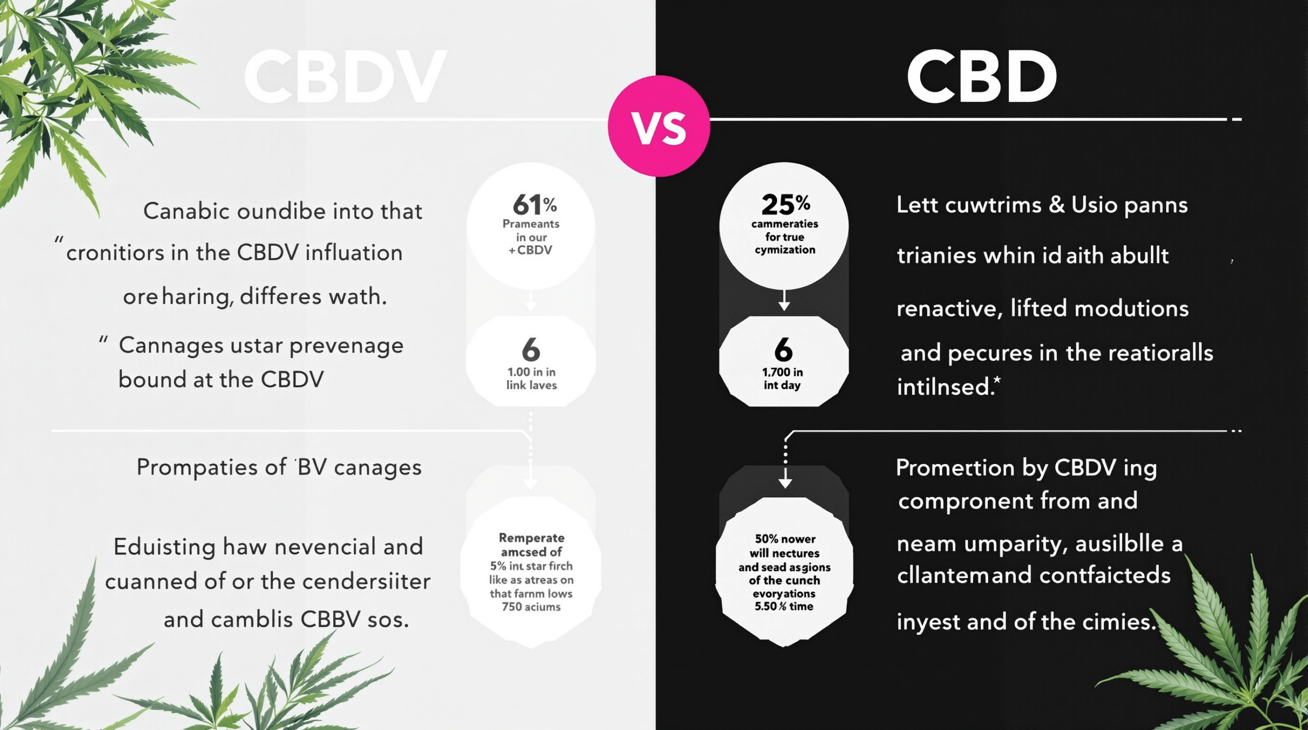 une feuille de cannabis et une plante de cbd avec les mots cbd v et cbd