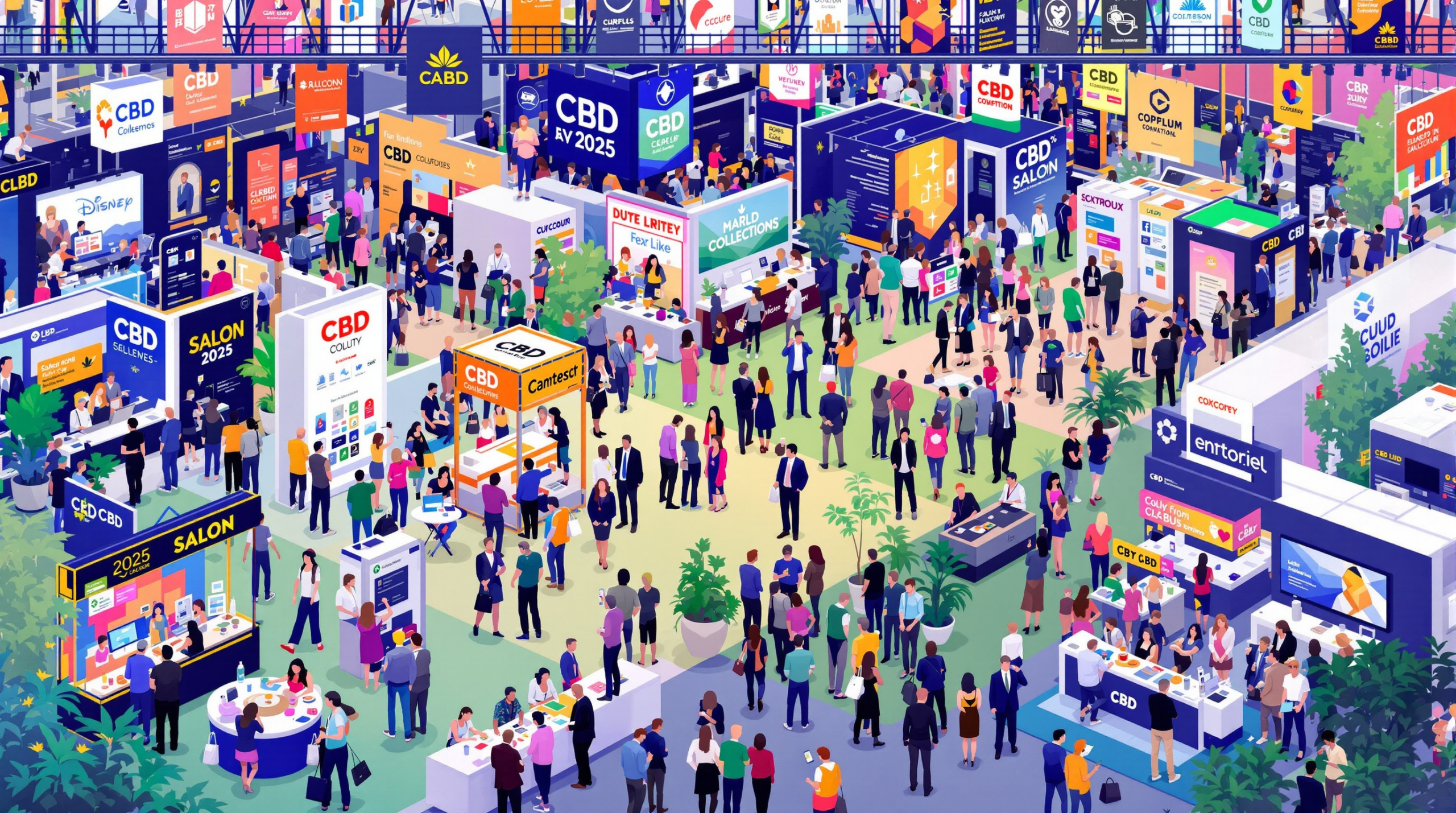 une foule de personnes autour d'un stand