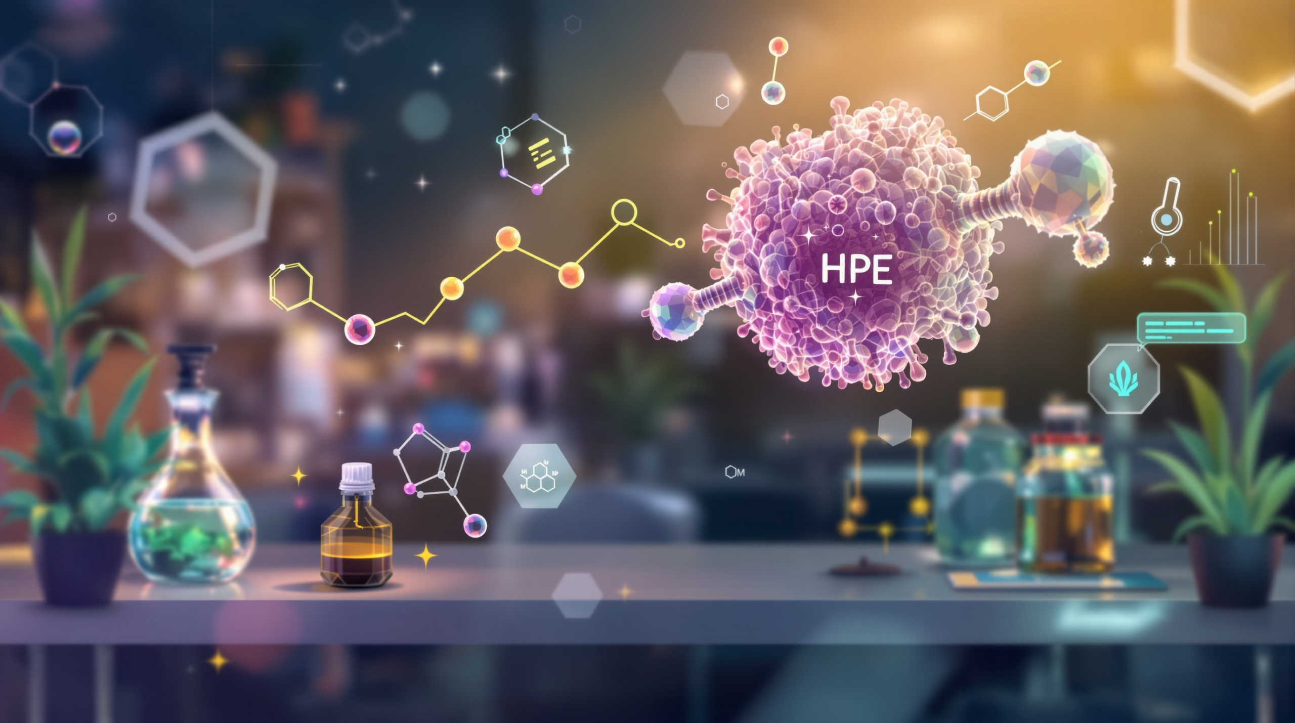 une table garnie de bouteilles remplies de liquide