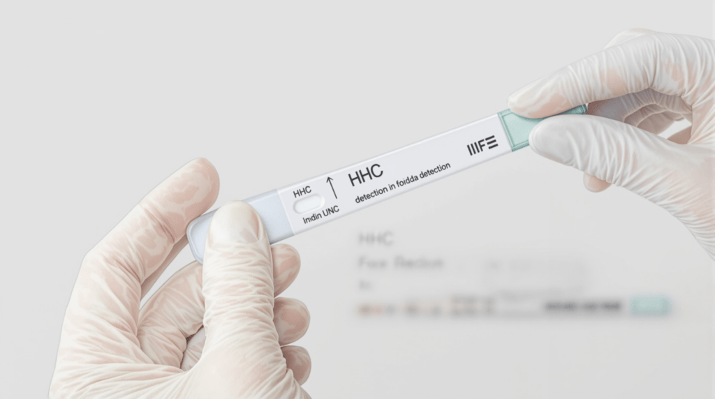 une personne en gants blancs tenant un tube