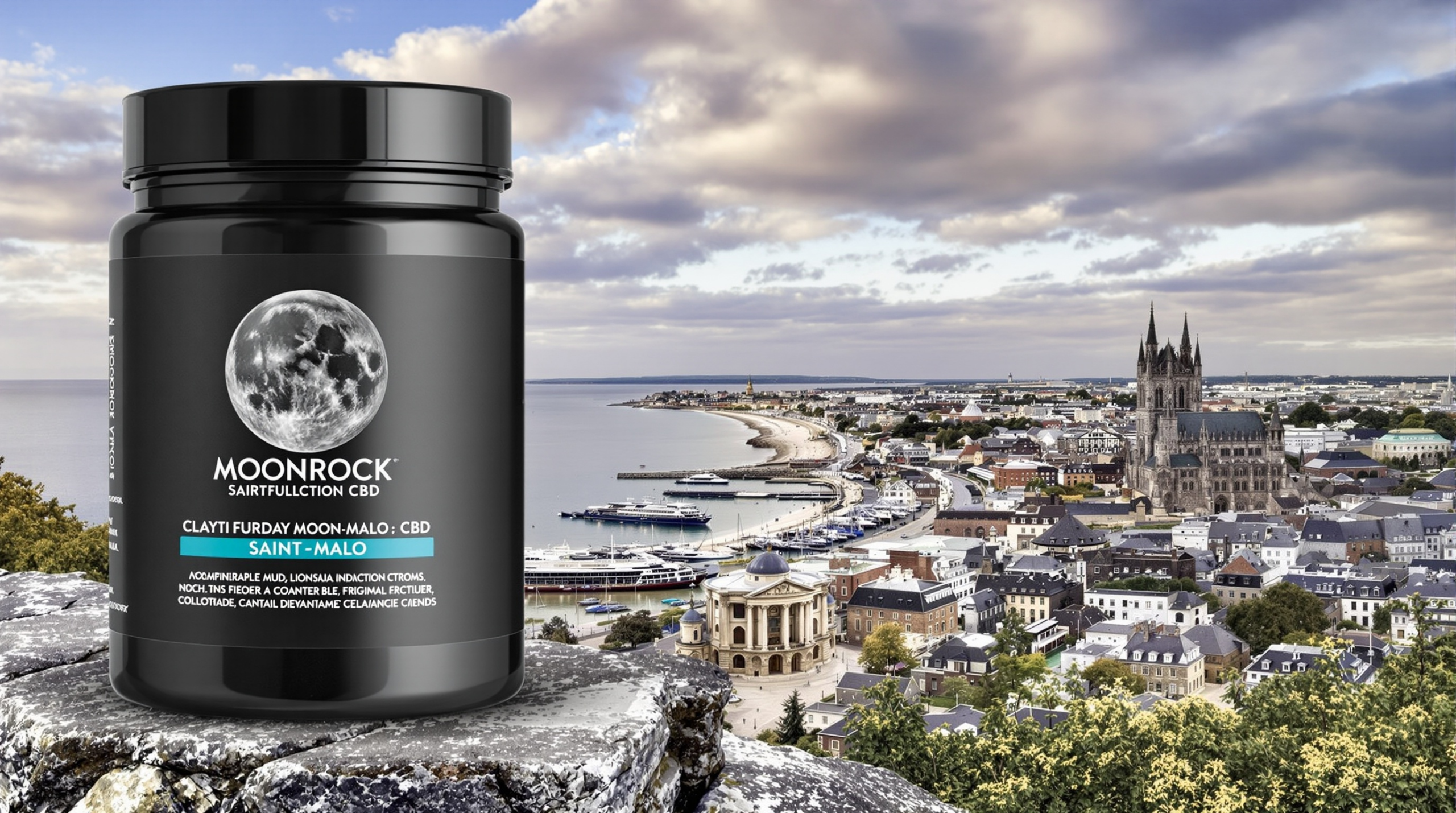 une bouteille de monodrock posée sur un rocher